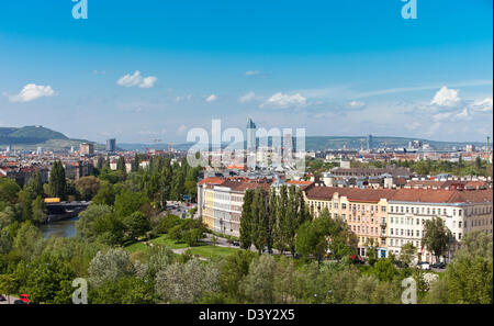 Skyline Donautal Vienna Stockfoto