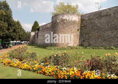 Teil der historischen Stadt Mauern/Wände in Meaux, Seine-et-Marne, Île-de-France, in der Nähe von Paris, Frankreich. Stockfoto