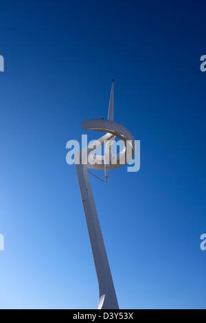 Sendeturm Torre Calatrava in Montjuic, Barcelona, Spanien, Europa Stockfoto