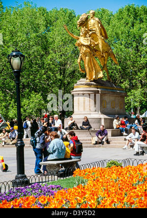 General Sherman Statue in Frühling, Grand Army Plaza, New York Stockfoto