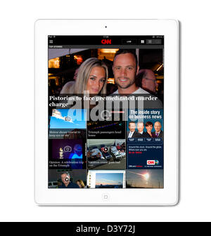 Top-Stories auf der CNN-iPad App auf eine 4. Generation des Apple iPad angesehen Stockfoto