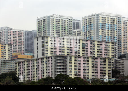 Hong Kong, China, Wohngebäude Stockfoto