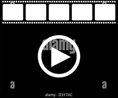 Film strip und Symbol zu spielen Stockfoto