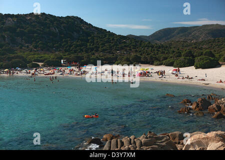 Blick auf den Strand Santa Margherita di Pula, Italien Stockfoto