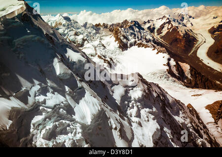 Luftaufnahme des Mount Cook National Park in Neuseeland. Stockfoto