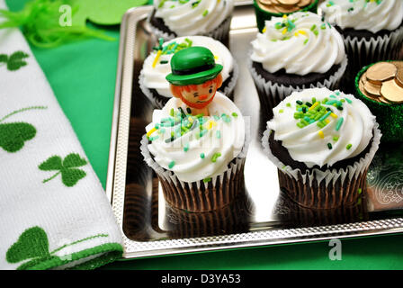 Grüner Urlaub Cupcakes Stockfoto