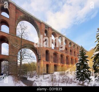 Göltzschtalbrücke Winter - Goltzsch Talbrücke im Winter 01 Stockfoto