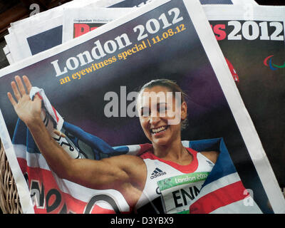 Jessica Ennis auf der Titelseite der Zeitung eine London 2012 Sonderausgabe der Olympischen Spiele Stockfoto