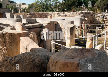 Tarxien Tempel, UNESCO-Ausgrabung von megalitischen Tempel * von der Vorgeschichte Tempelzeit (3600-2500BC) Stockfoto