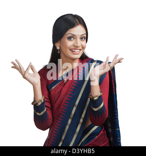 Traditionell indische Frau gestikulieren Stockfoto
