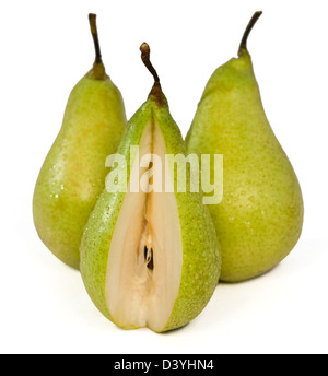 Nahaufnahme von Birnen mit fehlenden Biss Stockfoto