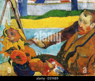 Paul Gauguin, Vincent Van Gogh Sonnenblumen 1888 Öl auf Leinwand zu malen. Van Gogh Museum, Amsterdam Stockfoto