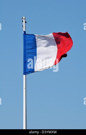 Französische Flagge, Montpellier, Herault, Languedoc-Roussillon, Frankreich Stockfoto