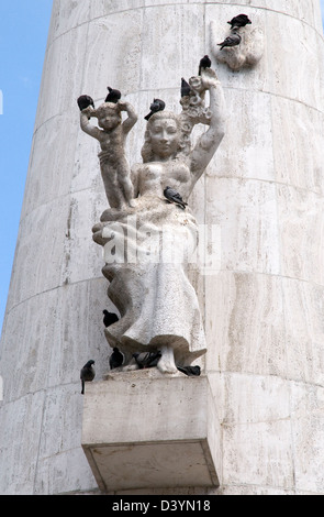 Schnitzen, Detail, niederländische Nationaldenkmal, dam-Platz, Amsterdam, Niederlande Stockfoto