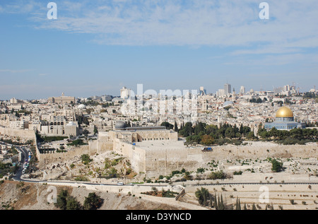 Felsendom und Al-Aqsa-Moschee alte Jerusalem Israel Stockfoto