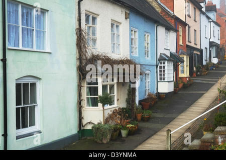 Broad Street, Ludlow, Shropshire, England, Großbritannien - beschrieben oft als die schönste Straße in England Stockfoto