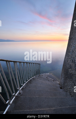 Treppe zum Bodensee, Baden-Württemberg, Deutschland Stockfoto