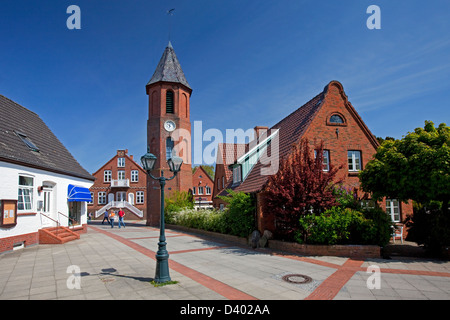 Wyker Glockenturm / Turmuhr / Glockenturm in Wyk Auf Föhr, Schleswig-Holstein, Deutschland Stockfoto