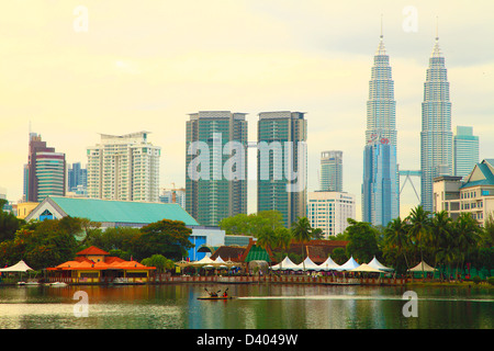 Malaysia, Kuala Lumpur, Seegärten Titiwangsa, Skyline, Stockfoto