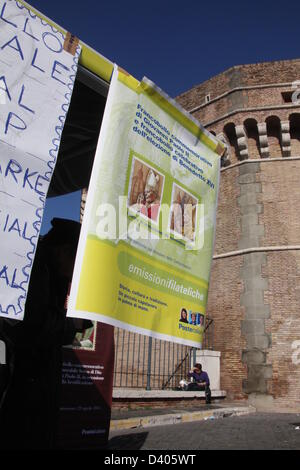 27. Februar 2013 Papst Benedict XVI letzte Generalaudienz vor er am Donnerstag in Sankt Peter Platz, Vatikanstadt, Rom Stockfoto