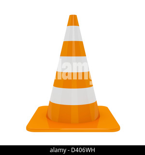 Verkehr Kegel isoliert auf weißem Hintergrund Stockfoto