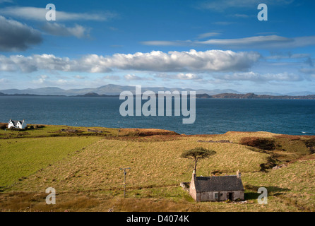 Blick auf Raasay über Loch Carron, Schottland Stockfoto