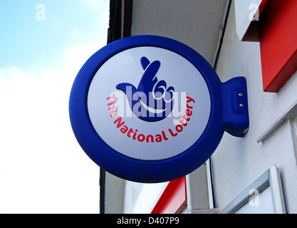 Die National Lottery-Zeichen Stockfoto