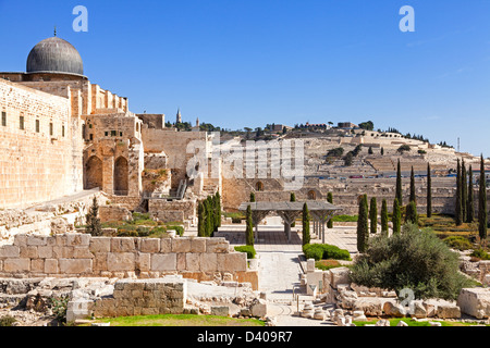 Stadtmauer von Jerusalem Stockfoto