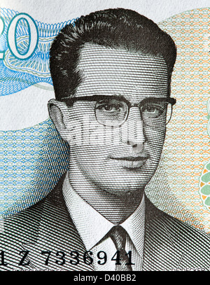 Porträt von König Baudouin I von 20 Franken Banknote, Belgien, 1964 Stockfoto