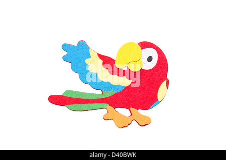 3D tropische Papagei isoliert auf weißem Hintergrund. Stockfoto