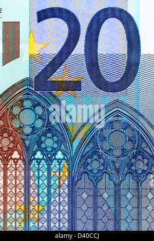 20 Euro-Banknote, gotische Architektur, 2002 Stockfoto