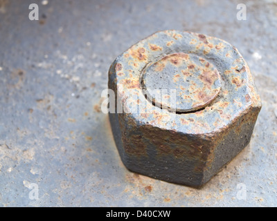 Alte Schraube Schraube und Mutter Nahaufnahme Stockfoto