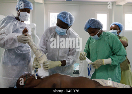 Einheit in Drouillard Krankenhaus MSF Port-au-Prince Haiti zu verbrennen Stockfoto