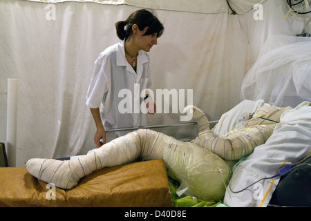 Einheit in Drouillard Krankenhaus MSF Port-au-Prince Haiti zu verbrennen Stockfoto