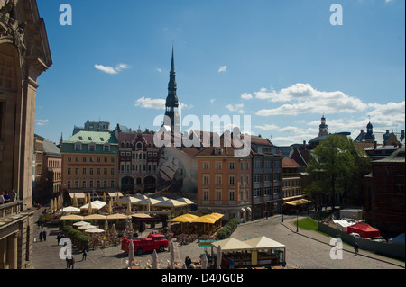 Central square streng die Städten Riga Stockfoto