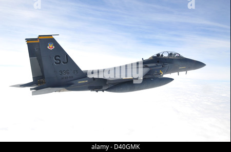 Ein US-Air Force f-15 Strike Eagle, 4. Kämpfer-Flügel, Seymour Johnson AFB, en zugewiesen Stockfoto