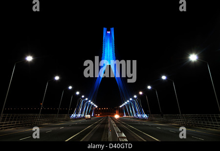 Fluss Boyne Hängebrücke Drogheda Ireland Stockfoto