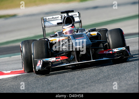 Nico Hülkenberg, Hülkenberg (GER), Sauber F1 Team C32, Formel-1-Test-Sitzungen, Barcelona, Spanien, Februar 2013 Stockfoto