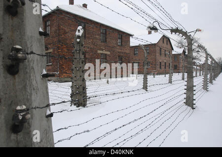 28. Januar 2010 - Polen - Polen. Im Bild: Oswiecim Muzeum Auschwitz-Birkenau. KZ Auschwitz-Birkenau (Deutsch: Konzentrationslager Auschwitz) war ein Konzentrations- und Vernichtungslager Lager errichtet und betrieben durch das Dritte Reich in polnischem Gebiet. (Kredit-Bild: © PhotoXpress/ZUMAPRESS.com) Stockfoto