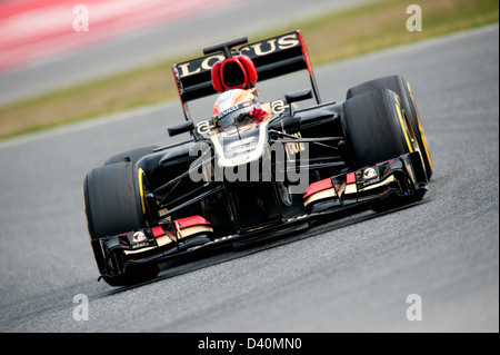Romain Grosjean (FRA), Lotus F1 Team Renault E21, Formel 1 Test-Sessions, Circuit de Catalunya, Barcelona, Spanien, Februar 2013 Stockfoto