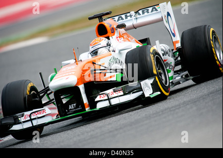 Adrian Sutil (GER), Force India F1 Team VJM06, Formel-1-Test-Sitzungen, Circuit de Catalunya, Barcelona, Spanien, Februar 2013 Stockfoto