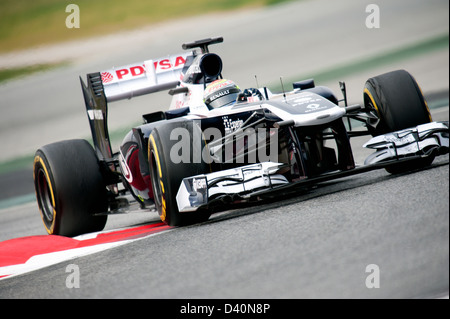 Pastor Maldonado (VEN), Williams-Renault FW35, Formel-1-Test-Sitzungen, Circuit de Catalunya, Barcelona, Spanien, Februar 2013. Stockfoto