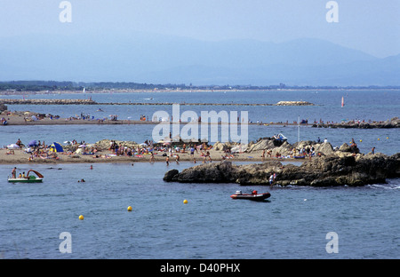 Der Golf von Roses Costa Brava bis Sant Marti Empuries Costa Brava in Spanien Stockfoto