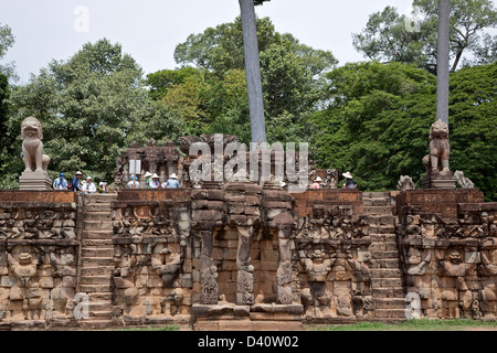 Elefanten-Terrasse. Angkor. Kambodscha Stockfoto