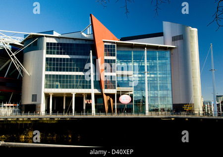 Millennium Plaza Gebäude neben Millennium Stadium, Cardiff, Südwales, UK. Stockfoto