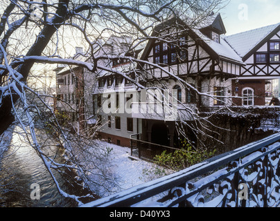 Olsztyn, den Fluss Lyna, Górna Street, Ermland und Masuren, Polen Stockfoto