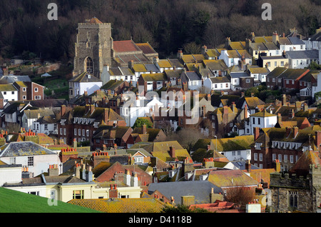 Dächer in der Altstadt von Hastings East Sussex England Großbritannien Stockfoto