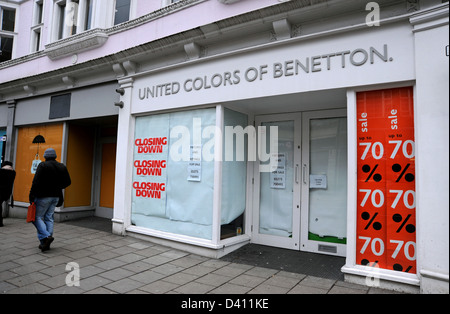 Die United Colors of Benetton Shop, North Street Brighton UK geschlossen hat Stockfoto