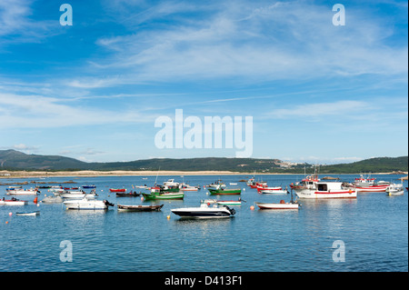 Hafen Sie bei Dorf Corrubedo Rias Baixas, Galicien, Spanien Stockfoto