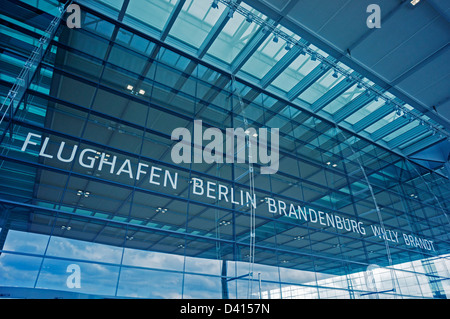 Terminal 1 Flughafen Berlin Brandenburg Willy Brandt, BER Airport Schönefeld, Berlin, Deutschland Stockfoto